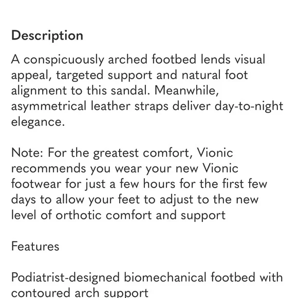 Vionic PRISM black sparkly leather sandals Sz 7 - Picture 9 of 9